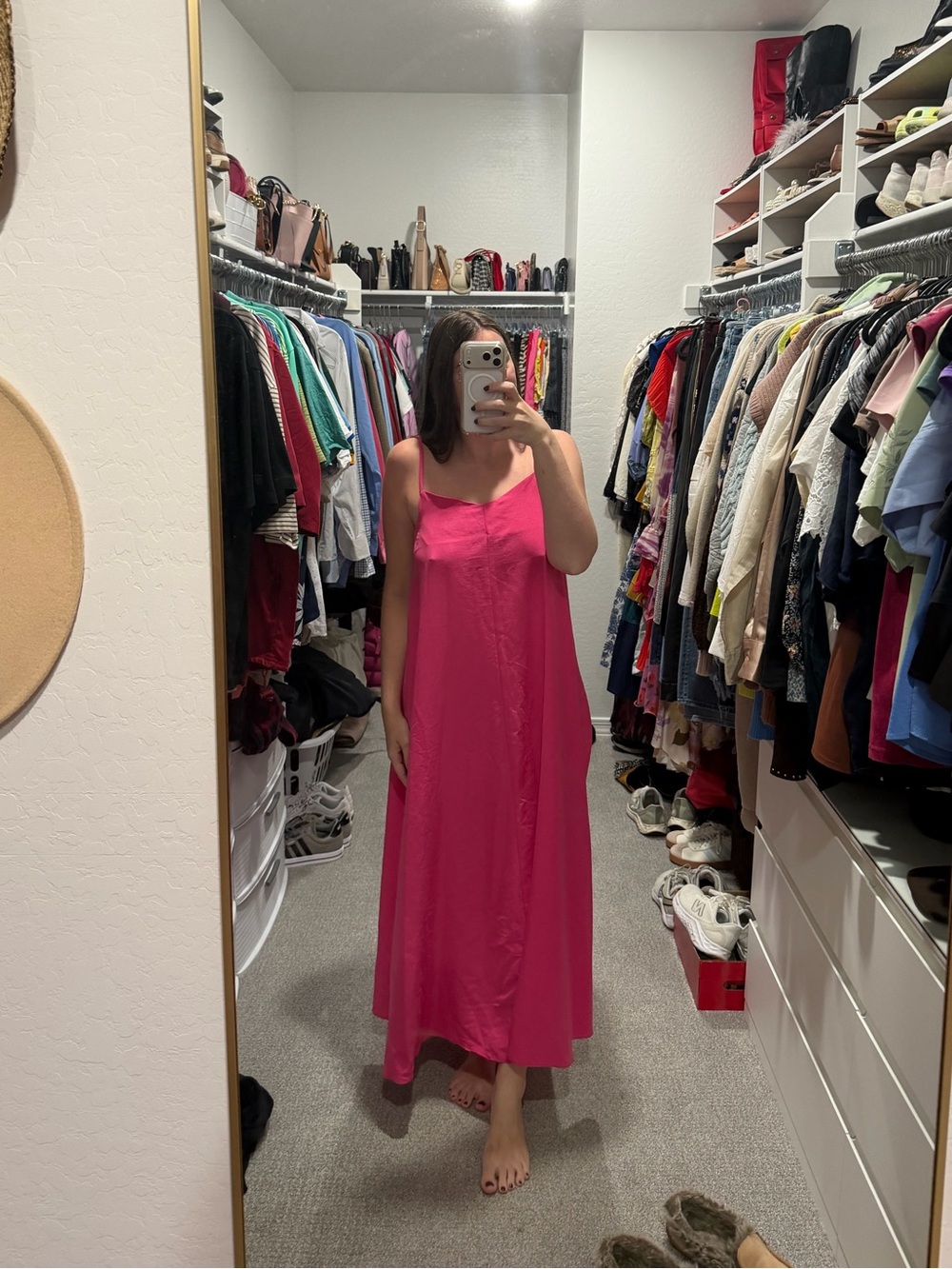 Fast Perry Hot Pink Sleeveless Maxi Dress